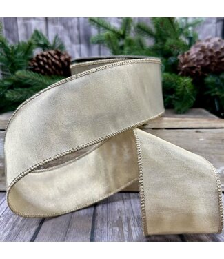 2.5" x 10yds Metallic Mesh, Gold