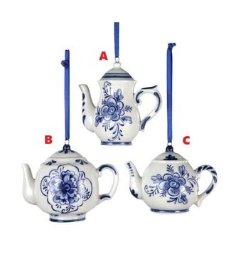 Delft Blue Teapot Ornament