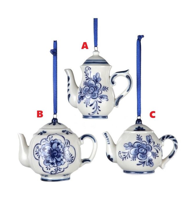 Delft Blue Teapot Ornament
