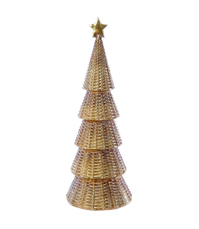 12" Star Topiary Tree Gold