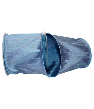 4 Inch Dupioni Supreme Wired Edge Ribbon - French Blue