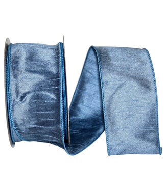2-1/2 Inch Dupioni Supreme Wired Edge Ribbon - French Blue