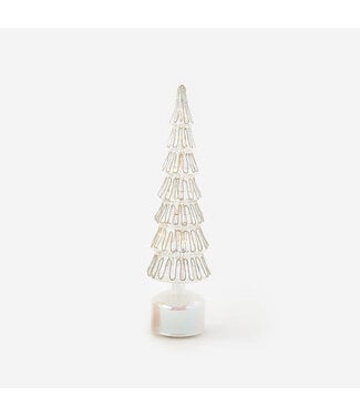 16.5" Revolving Lighted Glass Tree