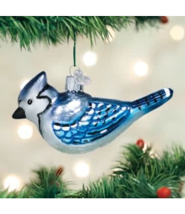 OLD WORLD CHRISTMAS Bright Blue Jay Ornament