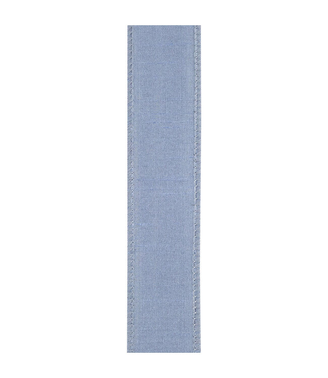 1.5 Inch Dupioni Supreme Wired Edge French Blue Ribbon