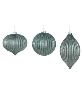 Glass Ornament Antique Icy Blue