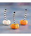 Orange & Cream Pumpkin With B&W Striped Stem