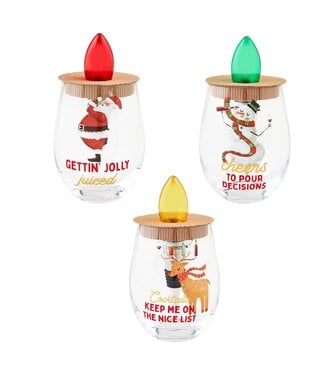 Christmas Light-up Wine Glass & Stopper Sets