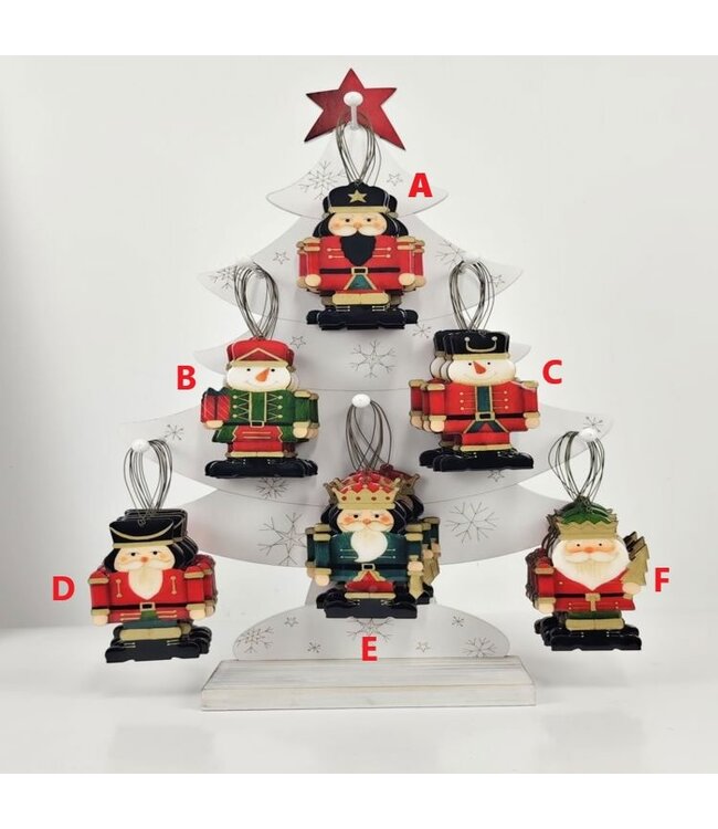 Plywood/Epoxy Nutcracker Ornament - Sold Individually