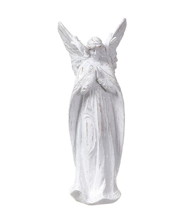 11.5" Glittered Angel White