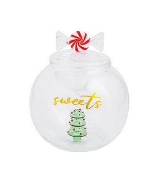 Christmas Glass Cookie Jar