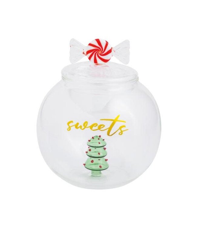 Christmas Glass Cookie Jar
