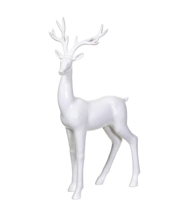 22" Glittered Reindeer White
