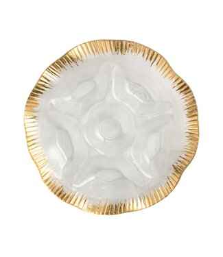 Gold Edge Ruffle Section Platter