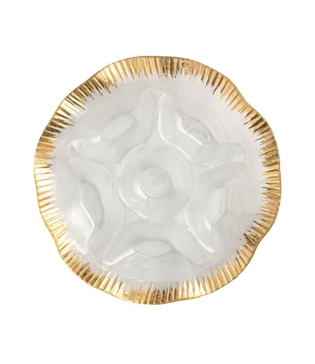 Gold Edge Ruffle Section Platter