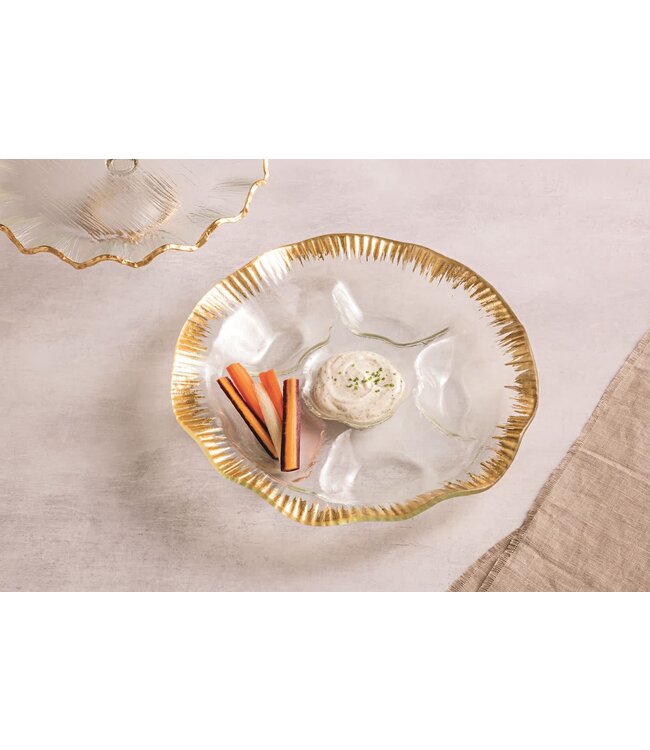 Gold Edge Ruffle Section Platter