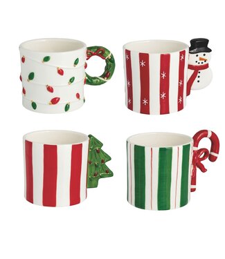 Whimsical Christmas Handle Mugs