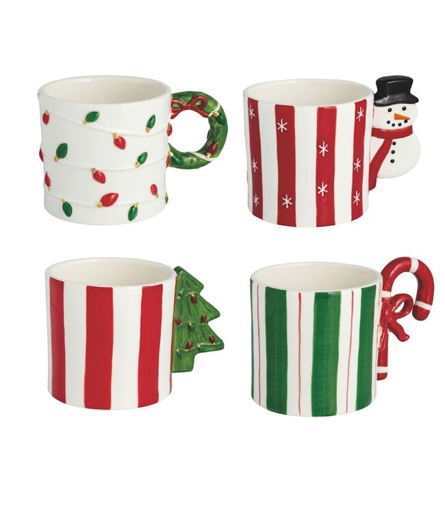 Whimsical Christmas Handle Mugs