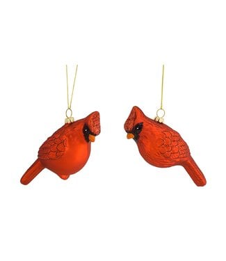 4”H Glass Glass Cardinal Ornament