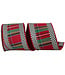 4 Inch Plaid Ticking Tradition Deluxe Wired Edge Ribbon