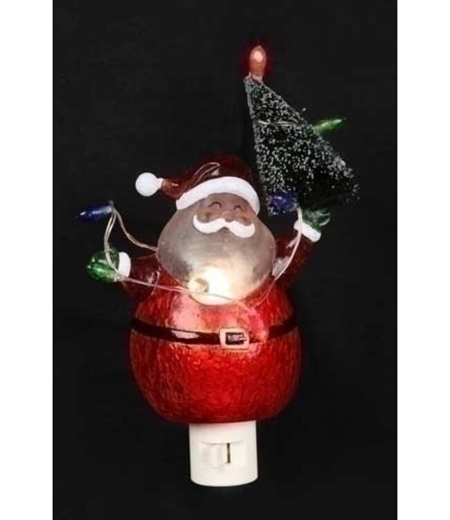 6.5” Santa With Christmas Tree Night Light
