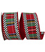 2.5 Inch Plaid Ticking Tradition Deluxe Wired Edge Ribbon