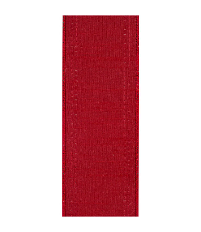 2.5 Inch Plaid Ticking Tradition Deluxe Wired Edge Ribbon