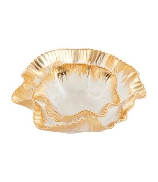 Gold Edge Ruffle Bowl