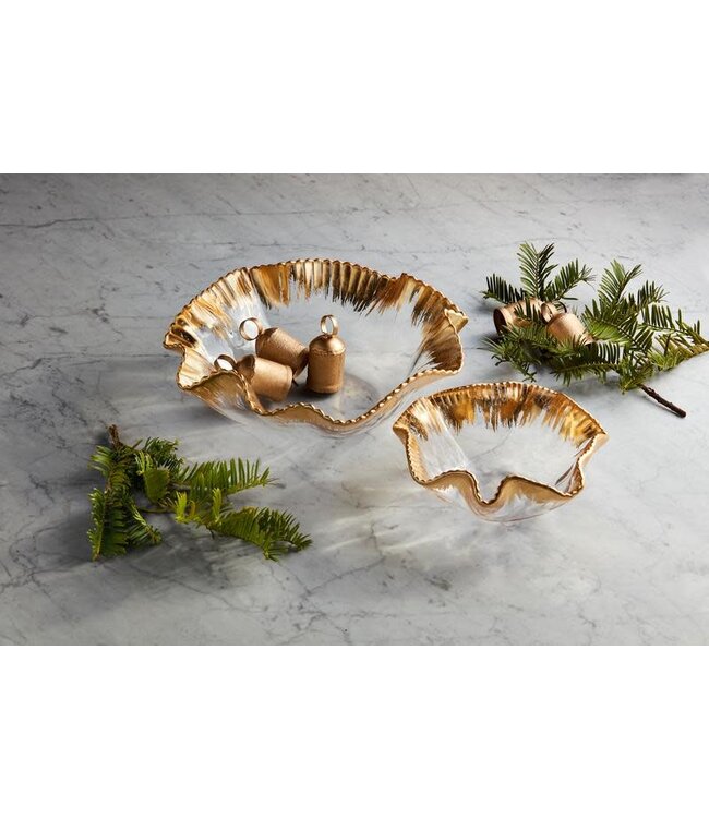 Gold Edge Ruffle Bowl