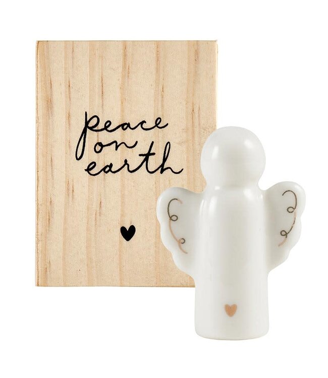 Ceramic Figurine Pine Wood Box