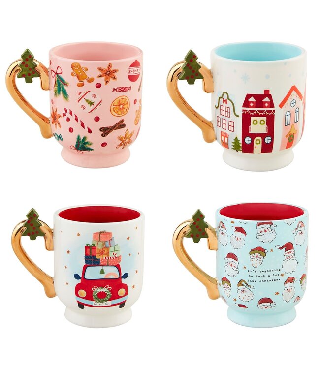 Christmas Pedestal Mugs