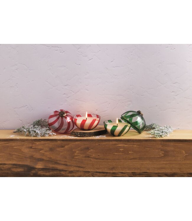 Candy Cane Glass Candles