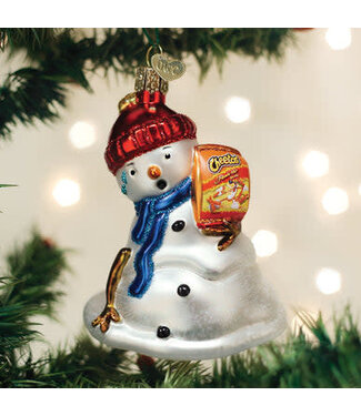 OLD WORLD CHRISTMAS Flamin' Hot Cheetos Snowman Ornament