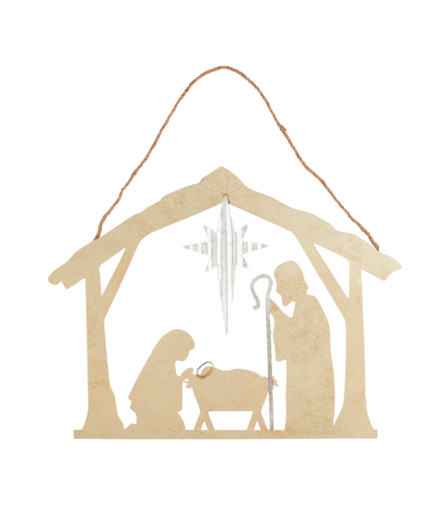 Tin Nativity Door Hanger
