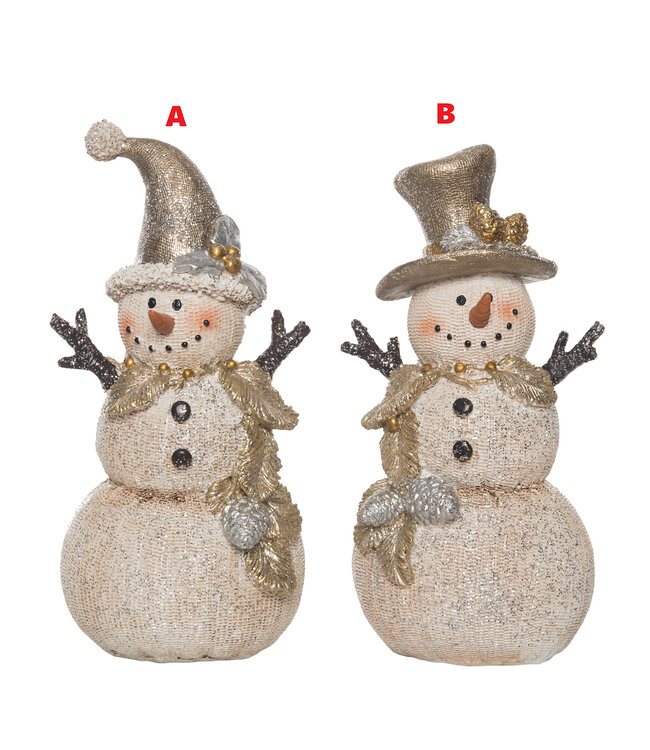 Res Metallic Snowman Figurine