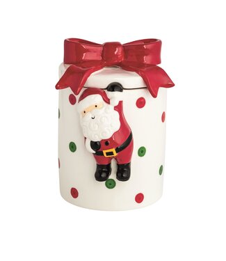 Bow Santa Cookie Jar