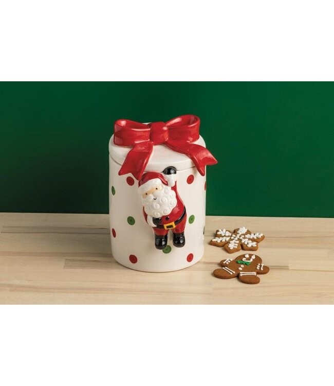 Bow Santa Cookie Jar