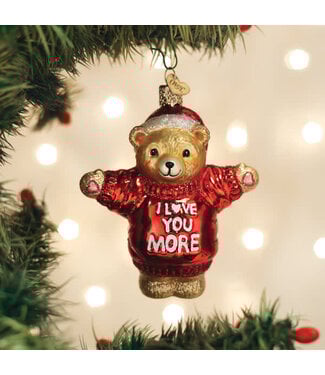 OLD WORLD CHRISTMAS I Love You More Bear Ornament