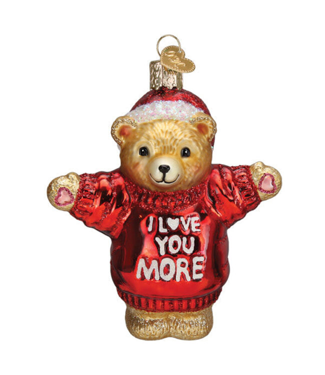 OLD WORLD CHRISTMAS I Love You More Bear Ornament
