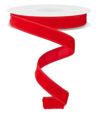 7/8”x10yd Red Deluxe Velvet/Satin Backing