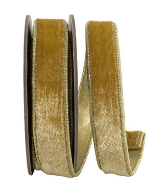 Velvet Plush Deluxe Champagne Wired Edge Ribbon