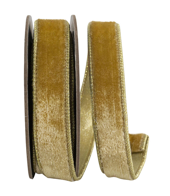 Velvet Plush Deluxe Champagne Wired Edge Ribbon