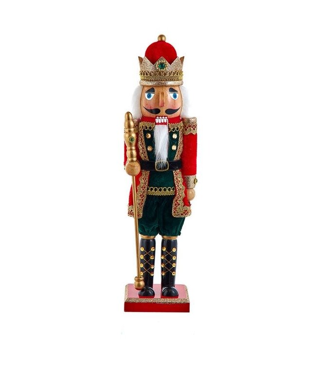 15" Red & Green King Nutcracker