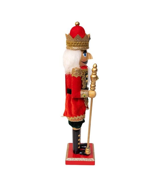 15" Red & Green King Nutcracker