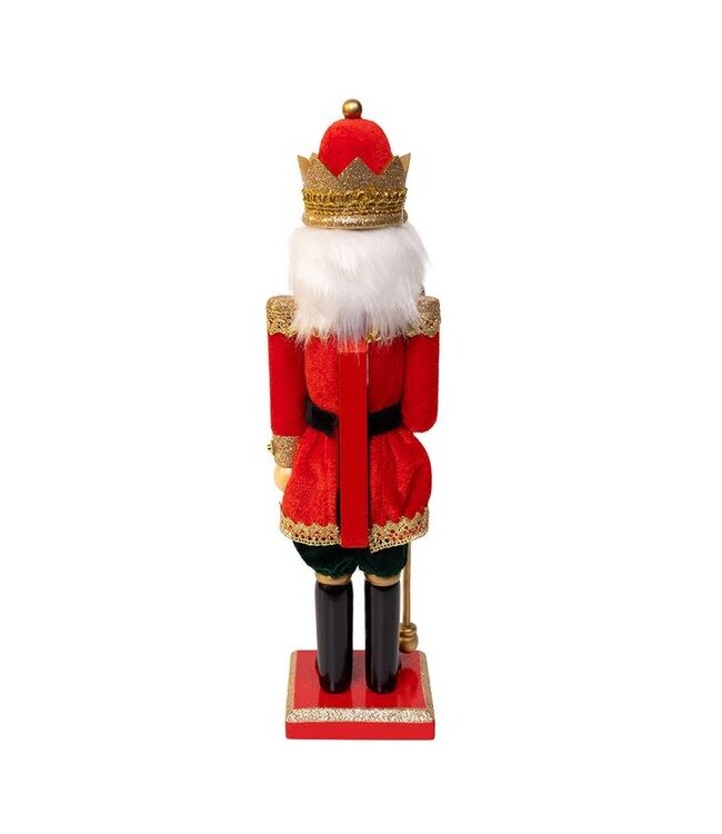 15" Red & Green King Nutcracker