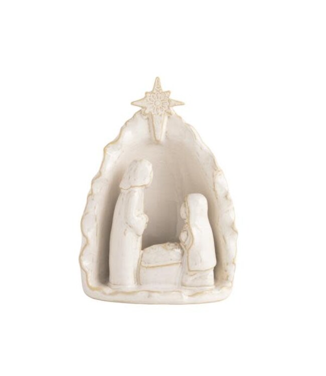 White Stoneware Nativity Scene