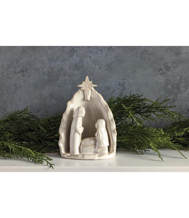 White Stoneware Nativity Scene