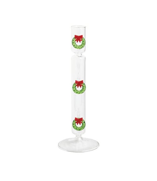 Christmas Glass Icon Candlesticks