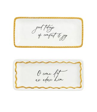 Christmas Gold Edge Sentiment Trays
