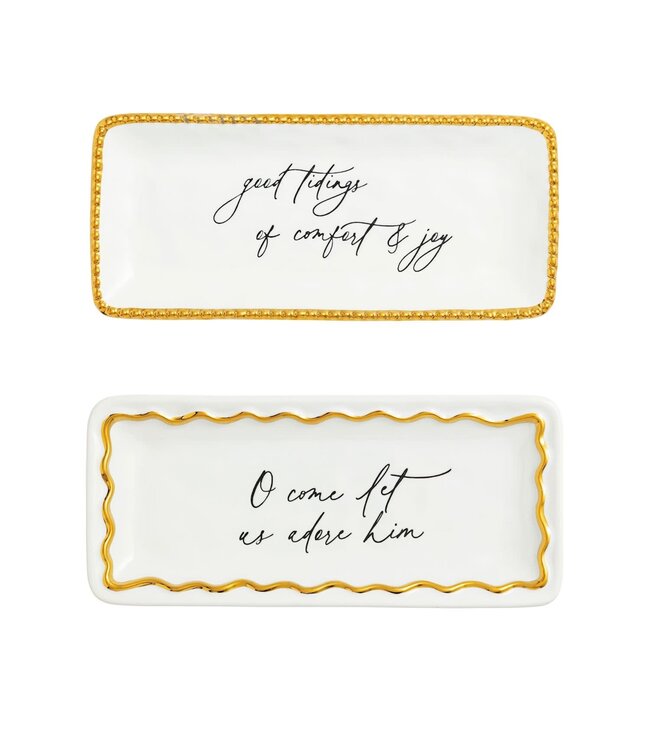 Christmas Gold Edge Sentiment Trays